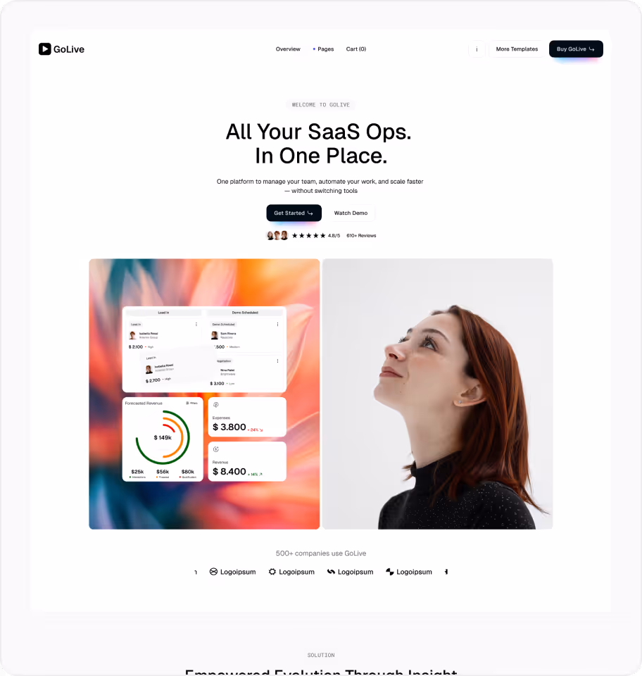 SaaS Startup Webflow Template
